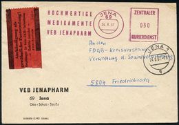 PHARMAZIE / MEDIKAMENTE : 69 JENA/ HOCHWERTIGE/ MEDIKAMENTE/ VEB JENAPHARM/ ZKD 1967 (24.8.) Seltener Lila ZKD-AFS Posta - Pharmacy