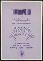 PHARMAZIE / MEDIKAMENTE : (22c) KÖLN 1/ DEUTSCHE/ BUNDESPOST 1953 (12.9.) PFS 4 Pf. Achteck Posthorn Auf Monochromer Rek - Pharmazie