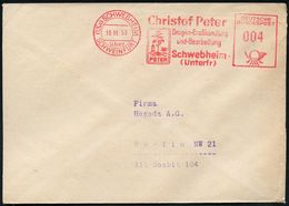 PHARMAZIE / MEDIKAMENTE : (13a) SCHWEBHEIM/ über/ SCHWEINFURT/ Christof Peter/ Drogen-Großhandlung.. 1953 (16.11.) AFS,  - Pharmacy