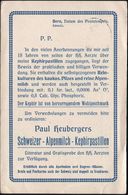 PHARMAZIE / MEDIKAMENTE : SCHWEIZ 1912 (23.10.) Reklame-PP 5 C. Tellknabe Grün: Paul Heubergers ..Alpenmilch-Kephirpasti - Pharmacy
