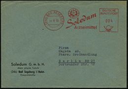 HOMÖOPATHIE / HEILPFLANZEN : (24b) BAD SEGEBERG/ Soledum/ Arzneimittel 1953 (14.9.) AFS = Heilpflanzen-Blüte , Klar Gest - Médecine