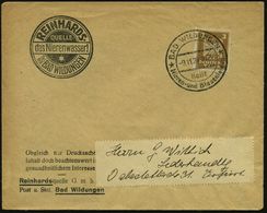 HOMÖOPATHIE / HEILPFLANZEN : BAD WILDUNGEN/ Heilt/ Nieren-u.Blasenleiden 1926 (9.11.) HWSt Auf Reklame-Bf.: REINHARDS-QU - Medicina