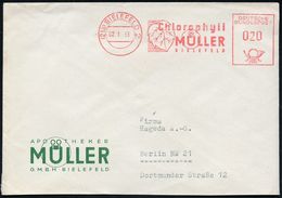 HOMÖOPATHIE / HEILPFLANZEN : (21a) BIELEFELD 2/ Chlorophyll/ MÜLLER.. 1953 (2.1.) AFS = Blatt Auf Firmen-Bf.: APOTHEKER  - Médecine