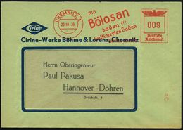 HYGIENE / KÖRPERPFLEGE : CHEMNITZ 1/ Mit/ Bölosan/ Baden Ist/ Kultiviertes Baden.. 1939 (20.10.) AFS Klar Auf Firmen-Bf. - Pharmazie