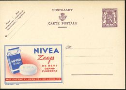 HYGIENE / KÖRPERPFLEGE : BELGIEN 1948 90 C. Reklame-P. Löwe, Braunviol.: NIVEA Zeep.. (Nivea-Seife) Fläm. Text, Ungebr.  - Pharmazie