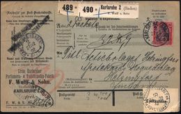 KOSMETIK / PARFÜM : KARLSRUHE (BADEN)/ 2/ *d 1902 (27.12.) 1K A. 80 Pf. Germania M. Firmenlochung "W O L F F" = F. WOLFF - Farmacia