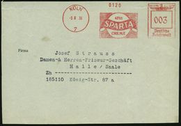 KOSMETIK / PARFÜM : KÖLN/ 7/ 4711/ SPARTA/ CREME 1939 (3.8.) AFS Klar Auf Bedarfs-Vorderseite (Dü.E-5CEh) - Farmacia