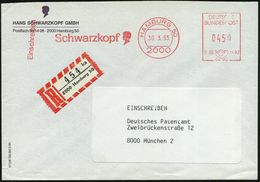 HAAR / BART / RASUR / FRISEUR : 2000 HAMBURG 50/ B66 3492/ Schwarzkopf 1993 (30.3.) AFS 0450 Pf. (Firmen-Logo) + Selbstb - Pharmacie