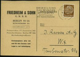 NS-RASSENEUGENIK & EUTHANASIE : BERLIN O 17/ C/ ..DAS WUNDER/ DES LEBENS/ AUSSTELLUNG.. 1935 (11.4.) MWSt = Ausstellung  - Andere & Zonder Classificatie