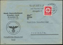 NS-RASSENEUGENIK & EUTHANASIE : Dresden A1 1943 (2.3.) Dienst-Bf.: Staatl. Gesundheitsamt, Dresden-Land.. = Behörde Auch - Other & Unclassified