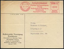 NS-RASSENEUGENIK & EUTHANASIE : LEIPZIG C1/ REICHSMESSESTADT/ Reichsärztekammer.. 1938 (25.11.) AFS Klar Auf Dienst-Bf.: - Sonstige & Ohne Zuordnung