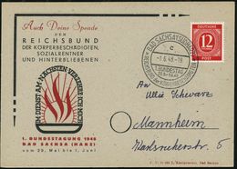 BEHINDERTE / REHABILITATION : BAD SACHSA (SÜDHARZ)/ C/ 1.BUNDESTAG/ REICHSBUND D.KÖRPERBESCHÄDIGTEN 1948 (1.6.) SSt Klar - Medicina