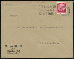 BEHINDERTE / REHABILITATION : DRESDEN A 16/ Hh/ Übt Nationale/ Solidarität!/ Gebt! Helft! 1934 (6.2.) MWSt Auf Vordr.-Bf - Médecine