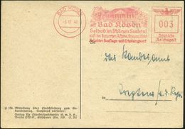 KURORTE / HEILQUELLEN : BAD KÖSEN/ Solbad../ Hilft Bei Katarrhen,Asthma,Rheuma,Gicht.. 1940 (5.12.) Dekorat. AFS (Kurhau - Medicine