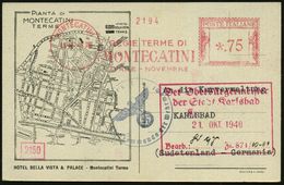 KURORTE / HEILQUELLEN : ITALIEN 1940 (15.10.) AFS Mit Röm. Jahreszahl: MONTECATINI/REGIE TERME.. (= Bäderverwaltung) + S - Medicine