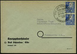 SEBASTIAN KNEIPP / KNEIPP-KURORTE : (10a) BAD SCHANDAU 1/ Sächs.Schweiz/ Hilft/ Kneipp-u.Luftkurort 1949 (2.4.) HWSt , K - Médecine