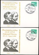 DDR PP18 D2/036 2 Privat-Postkarten FARBVARIANTEN Wagner Liszt Sost.1986  NGK 8,00 € - Cartes Postales Privées - Oblitérées