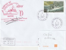 13181  Frégate NIVOSE - Mission TAAF 2017 - KERGUELEN - Covers & Documents