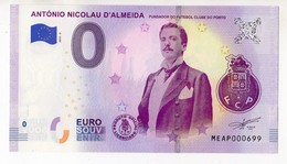 2019-3 BILLET TOURISTIQUE PORTUGAL 0 EURO SOUVENIR N°MEAP000699 ANTONIO NICOLAU D'ALMEIDA - Private Proofs / Unofficial