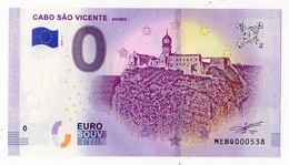 2019-1 BILLET TOURISTIQUE PORTUGAL 0 EURO SOUVENIR N°MEBQ000538 CABO SAO VICENTE - Essais Privés / Non-officiels