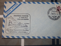 Argentine Bases Com. Marambio1er Nov 1974 Courrier Transpoté En Avion - Vuelos Polares