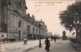 ! [75] Cpa Paris, Gare D Orleans, 1910, Variete Cachet Place De La Bourse, Kopfstehende Jahreszahl - Metro, Stations