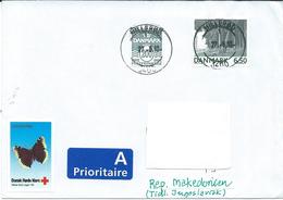 Denmark A - PRIORITAIRE Lettre/Letter Via Macedonia 2010.nice Stamp Motive : 2002 Danish Landscapes,Red Cross - Covers & Documents