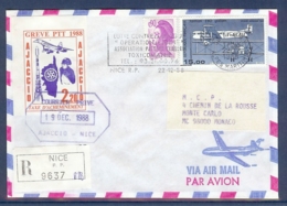 GREVE N° 48 MAURY AJACCIO DE 1988 SUR LETTRE RECOMMANDEE - Other & Unclassified