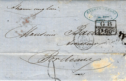 1862- Lettre De Port-au-Prince  Taxe 8 D Marque D'échange G B / 1f 60 C Pour Bordeaux - Hawai