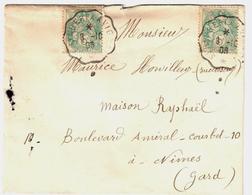 St RAMBERT à AVIGNON Lettre Convoyeur Type 2 Ob 8/10/ 1905 5 C Blanc Yv 111 - Railway Post