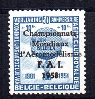 Sello Local De Aeroclub Royal De  Belgica Con Sorecarga.1958 - Privé- & Lokale Post [PR & LO]