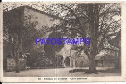 126405 SWITZERLAND GRUYERES CASTLE COURT EXTERIOR TAXADA CIRCULATED TO FRANCE  POSTAL POSTCARD - Court