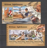 ST565 2015 SIERRA LEONE ARCHITECTURE AFRICAN LIGHTHOUSES 1KB+1BL MNH - Lighthouses