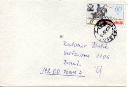 Delcampe - TCHECOSLOVAQUIE. N°2213 De 1977 Sur Enveloppe Ayant Circulé. Messager à Cheval/Praga'78. - Poste