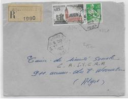 1962 - ALGERIE - ENVELOPPE RECOMMANDEE De AÏN EL HADJEL S.A.S (RARE) Avec CACHET HEXAGONAL => ALGER - Storia Postale