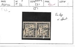 MAROC FRANCAIS N° T 35 * SURCHARGE A CHEVAL EN PAIRE - Timbres-taxe