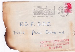 FRANCE - COURRIER DETERIORE LETTRE ACCIDENT AEROPOSTALE 29-01-88 - Lettres & Documents