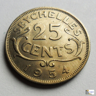 SEYCHELLES -  25 Cents - 1954 - Seychellen