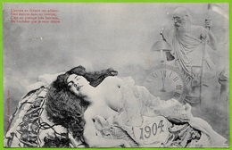 CPA Illustrateur BERGERET Bonne Année 1904 - Jeune Femme (beau Décolleté...poitrine Généreuse...) Faucheur (1903 Mort) - Bergeret