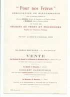 Militaria Programme Vente Et Concert Patriotique Au Profit Des Soldats Au Front Et Prisonniers Pupilles    - 12/1915 - - Programme