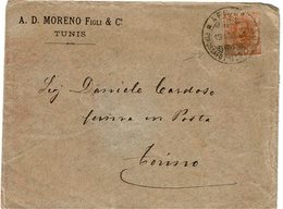 LCTN59/LE/DIV1 - LETTRE  AU DEPART DE TUNIS SUR PIROSCAFO 19/8/1898 - Autres & Non Classés