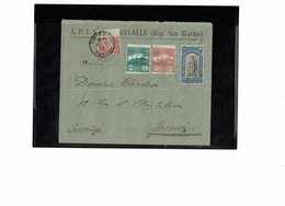 LCTN59/LE/DIV1 - SAN MARINO LETTRE X TUNIS AOÛT 1921 TAXEE A L'ARRIVEE - Storia Postale