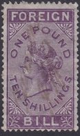 1872 QV Revenue : Foreign Bill £1 10/- - Fiscaux