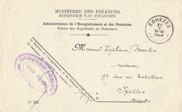 30/760 -- Enveloppe En FRANCHISE Ministère Des Finances - Receveur De L' Enregistrement EGHEZEE 1928 - Zonder Portkosten