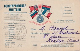 NERSAC - Correspondance Militaire à Destination De ......... - Sonstige & Ohne Zuordnung