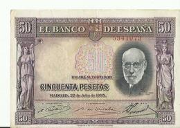 BILLET ETAT  NEUF 50...CINCUENTA PESETAS MADRID 1935 - 50 Pesetas