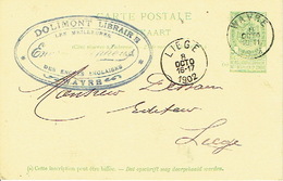 Carte Postale WAVRE 1902 - Cachet Privé DOLIMONT LIBRAIRE à WAVRE - Wavre