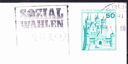 Berlin - Maschinenwerbestempel Sotialwahlen '80 1980               Immer Komplette Postkarte - Franking Machines (EMA)