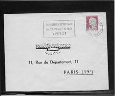 Thème Oiseaux - France Oblitération - Enveloppe - Mechanical Postmarks (Advertisement)