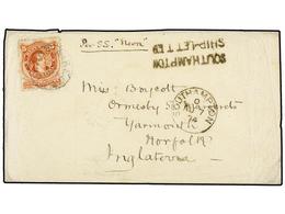 ARGENTINA. 1874. BUENOS AIRES A INGLATERRA. 5 Cts. Rojo, Mat. BUENOS AIRES Y Marca SOUTHAMPTON/SHIP-LETTER, Manuscrito ' - Andere & Zonder Classificatie